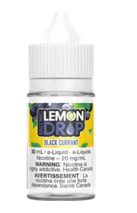 Lemon Drop 30ml 20mg Black Currant Juice.