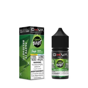 Flavour Beast x Oxva 30ml 20mg Green Apple Ice Juice.